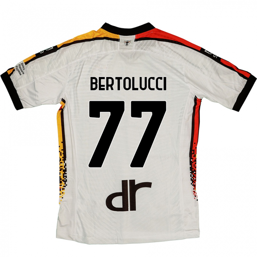 Kinder Sandro Bertolucci #77 Weiß Schwarz Auswärtstrikot Trikot 2024/25 T-Shirt