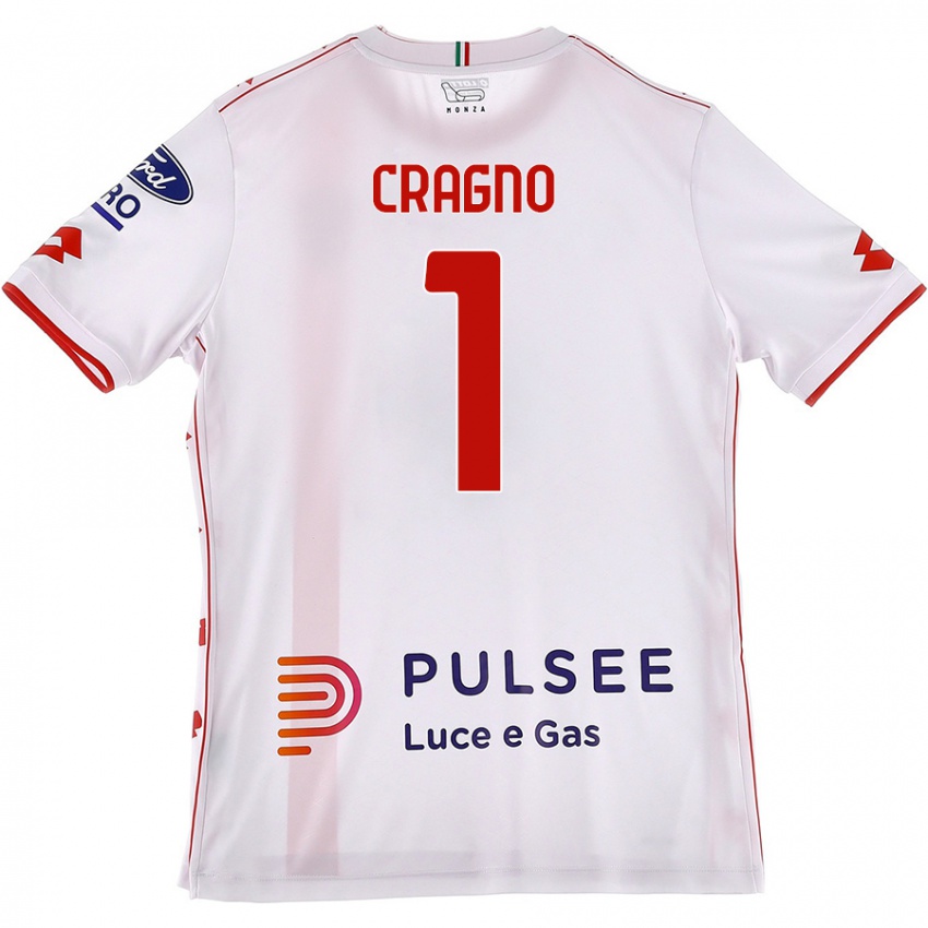 Kinder Alessio Cragno #1 Weiß Rot Auswärtstrikot Trikot 2024/25 T-Shirt