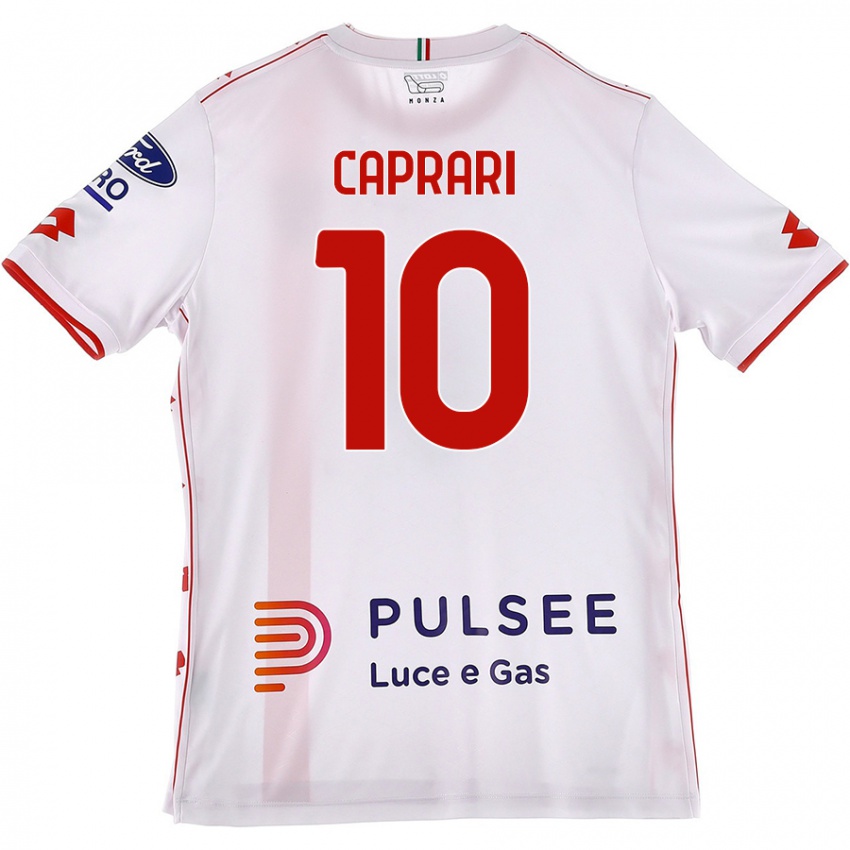 Kinder Gianluca Caprari #10 Weiß Rot Auswärtstrikot Trikot 2024/25 T-Shirt