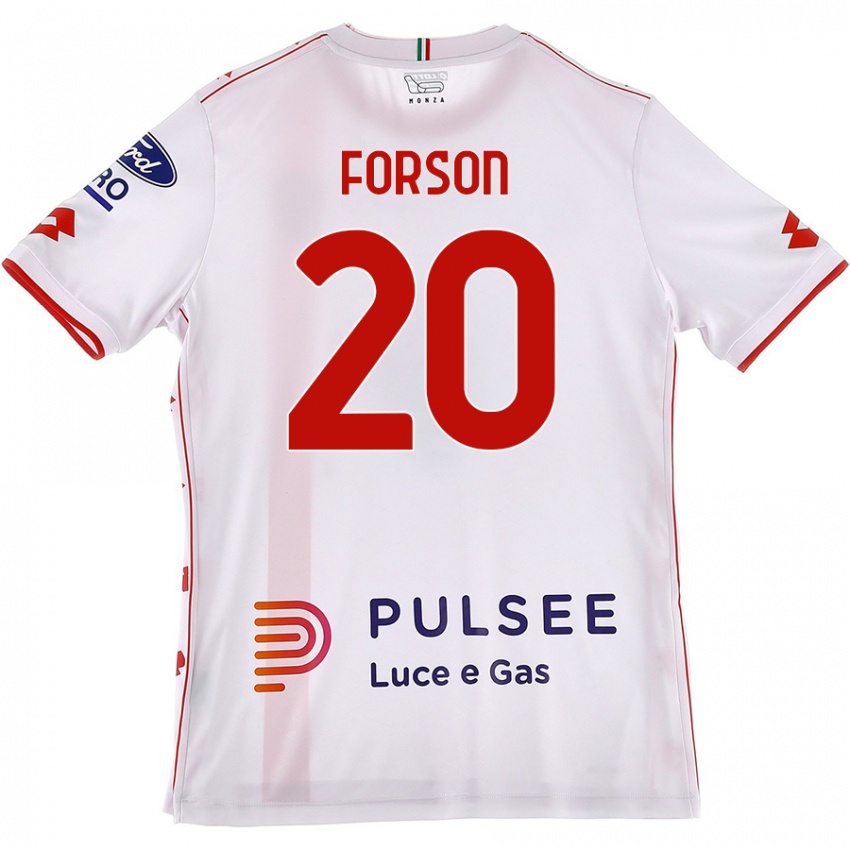 Kinder Omari Forson #20 Weiß Rot Auswärtstrikot Trikot 2024/25 T-Shirt