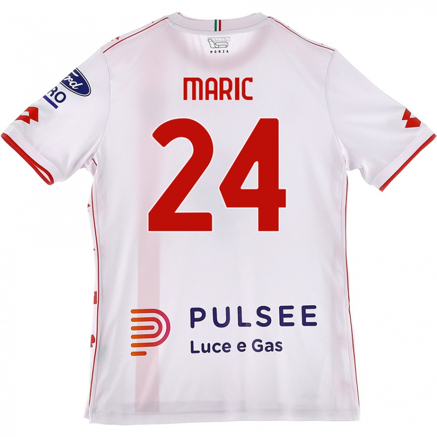 Kinder Mirko Maric #24 Weiß Rot Auswärtstrikot Trikot 2024/25 T-Shirt