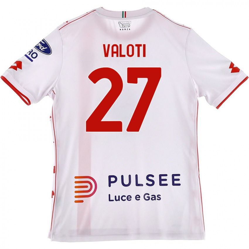 Kinder Mattia Valoti #27 Weiß Rot Auswärtstrikot Trikot 2024/25 T-Shirt