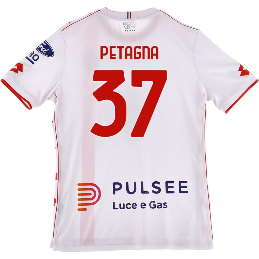 Kinder Andrea Petagna #37 Weiß Rot Auswärtstrikot Trikot 2024/25 T-Shirt