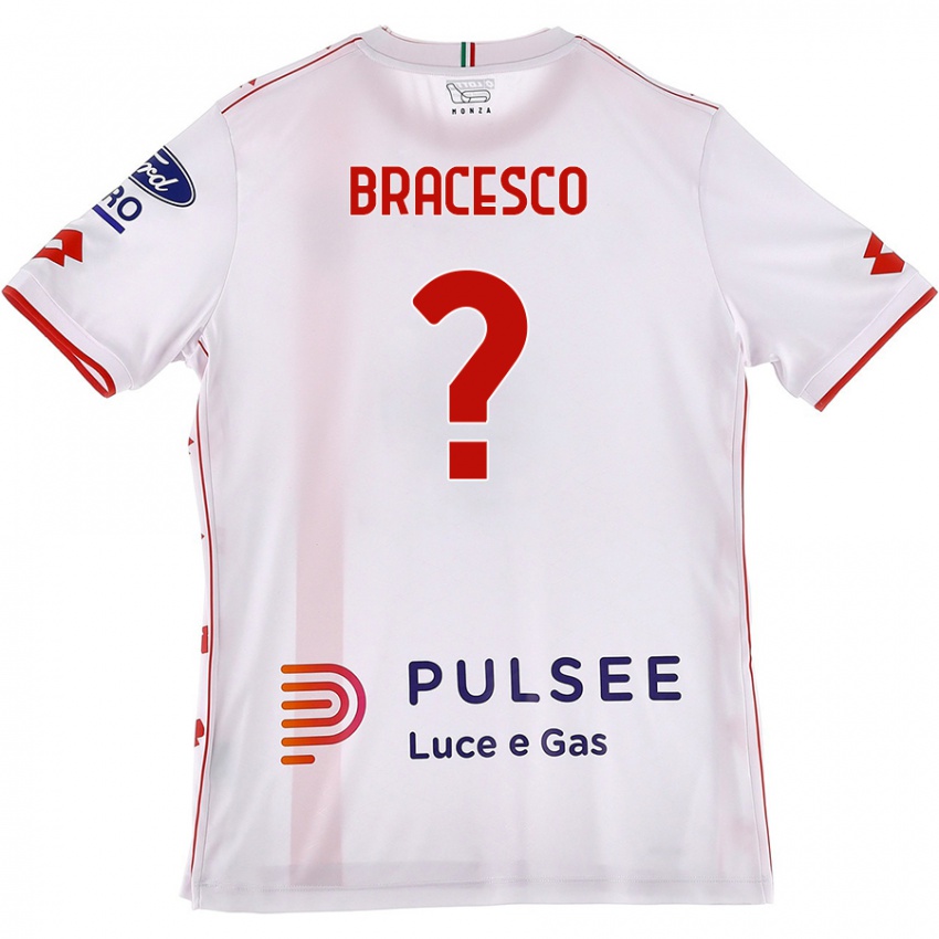 Kinder Riccardo Bracesco #0 Weiß Rot Auswärtstrikot Trikot 2024/25 T-Shirt