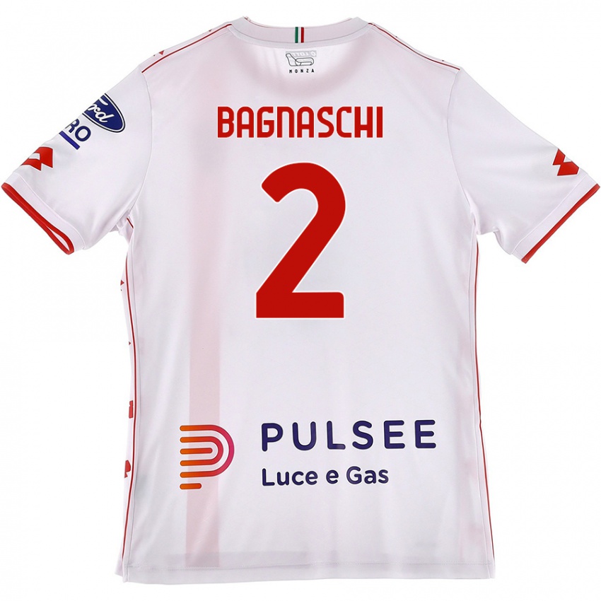 Kinder Alessandro Bagnaschi #2 Weiß Rot Auswärtstrikot Trikot 2024/25 T-Shirt