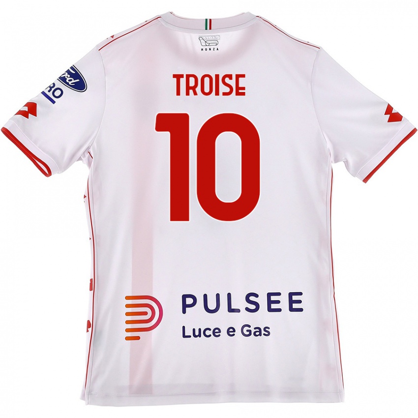 Kinder Antonio Troise #10 Weiß Rot Auswärtstrikot Trikot 2024/25 T-Shirt