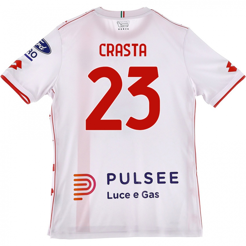 Kinder Mario Crasta #23 Weiß Rot Auswärtstrikot Trikot 2024/25 T-Shirt