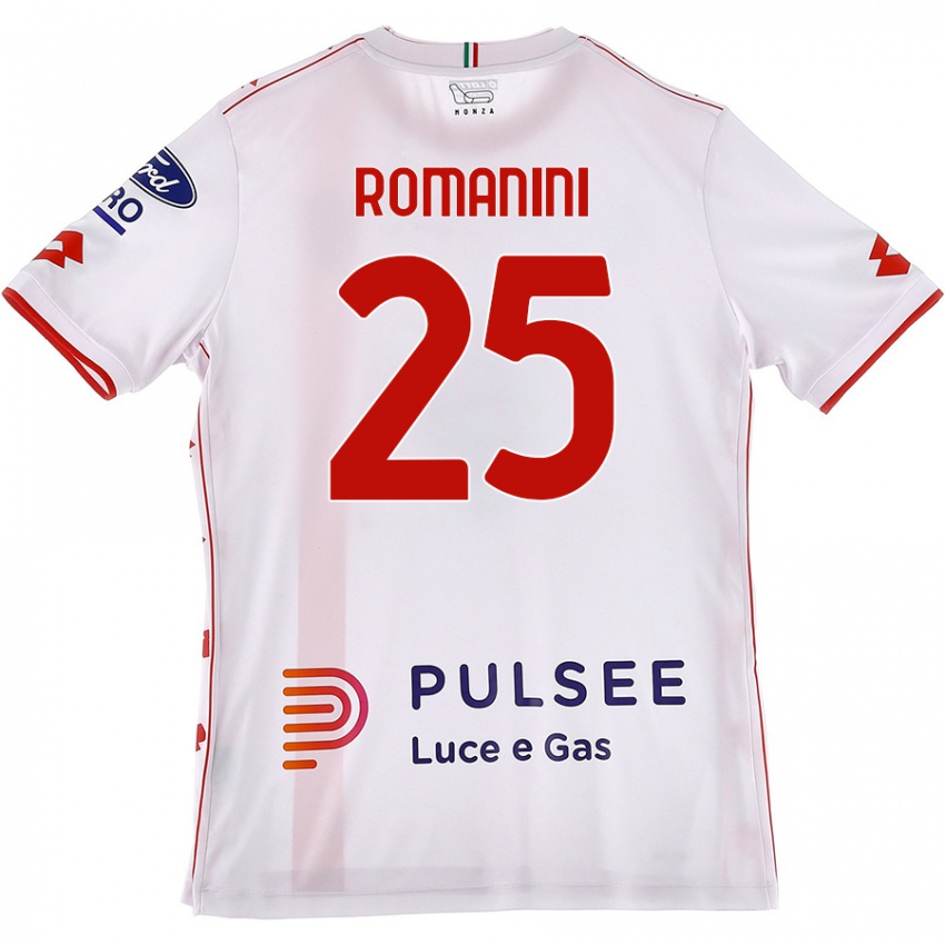 Kinder Andrea Romanini #25 Weiß Rot Auswärtstrikot Trikot 2024/25 T-Shirt