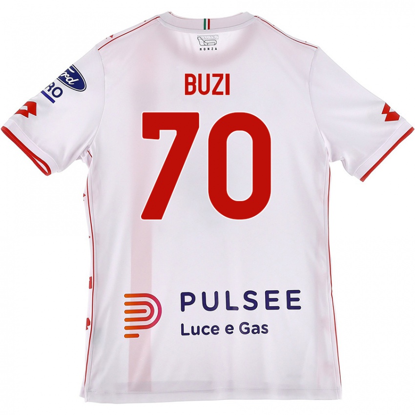 Kinder Luis Buzi #70 Weiß Rot Auswärtstrikot Trikot 2024/25 T-Shirt