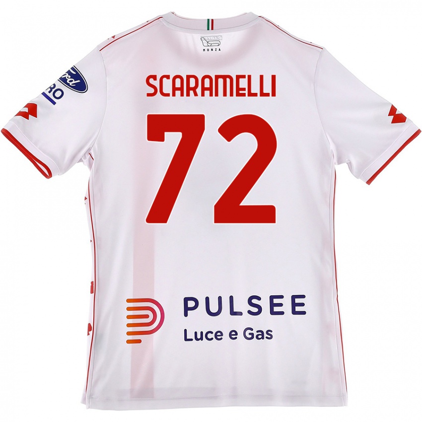 Kinder Endris Scaramelli #72 Weiß Rot Auswärtstrikot Trikot 2024/25 T-Shirt