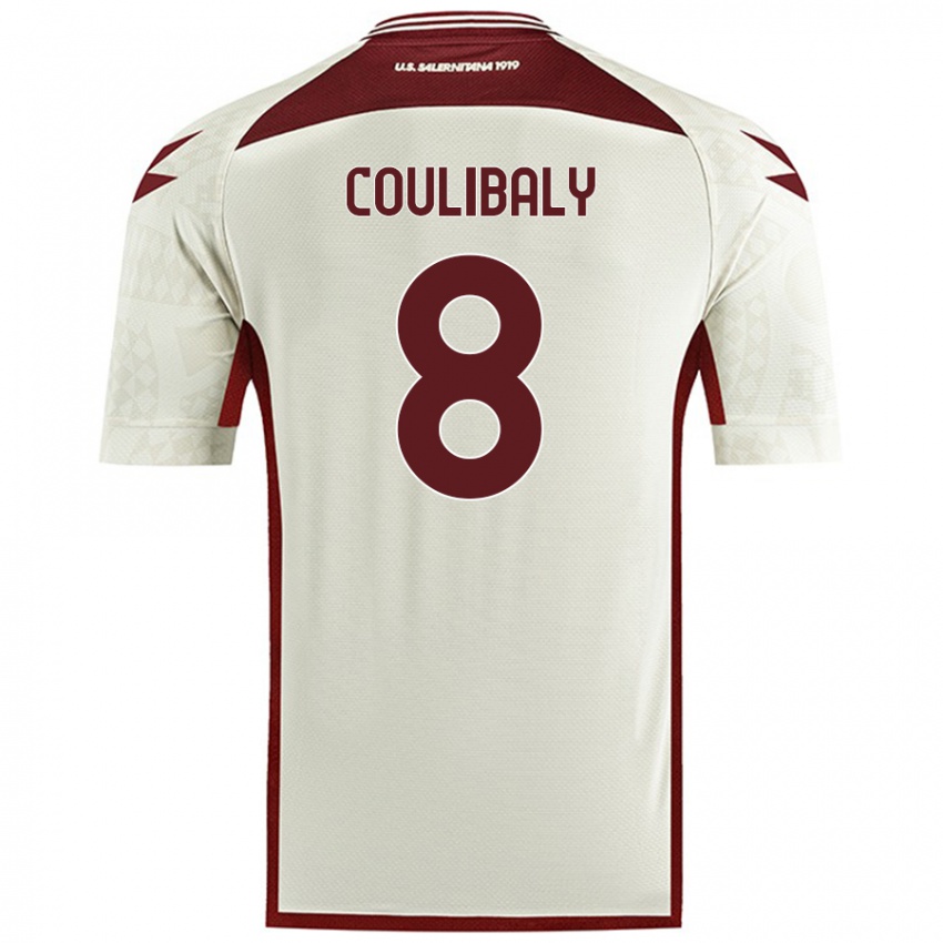 Kinder Mamadou Coulibaly #8 Cremefarben Auswärtstrikot Trikot 2024/25 T-Shirt