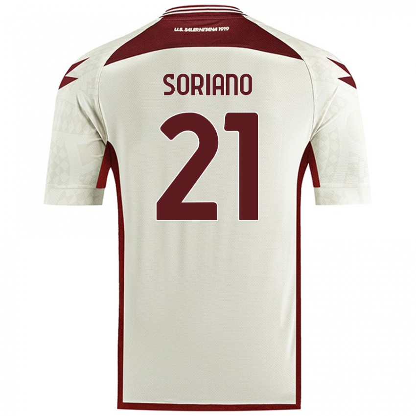 Kinder Roberto Soriano #21 Cremefarben Auswärtstrikot Trikot 2024/25 T-Shirt