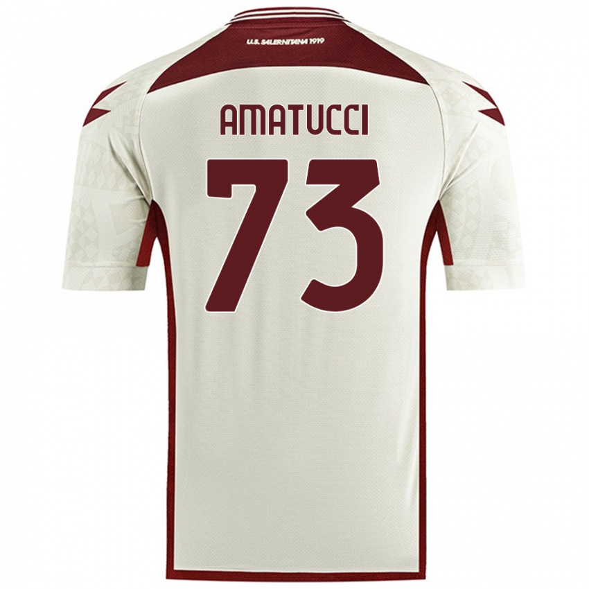 Kinder Lorenzo Amatucci #73 Cremefarben Auswärtstrikot Trikot 2024/25 T-Shirt