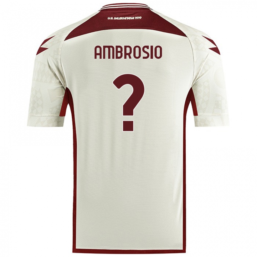 Kinder Alfonso Ambrosio #0 Cremefarben Auswärtstrikot Trikot 2024/25 T-Shirt