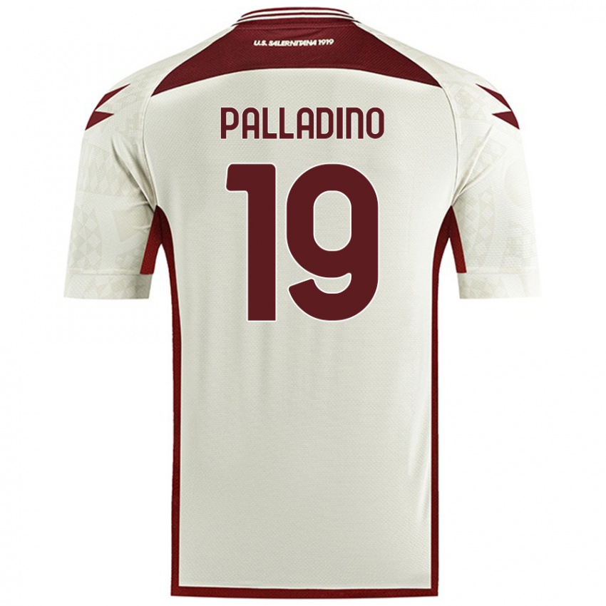 Kinder Alfonso Palladino #19 Cremefarben Auswärtstrikot Trikot 2024/25 T-Shirt