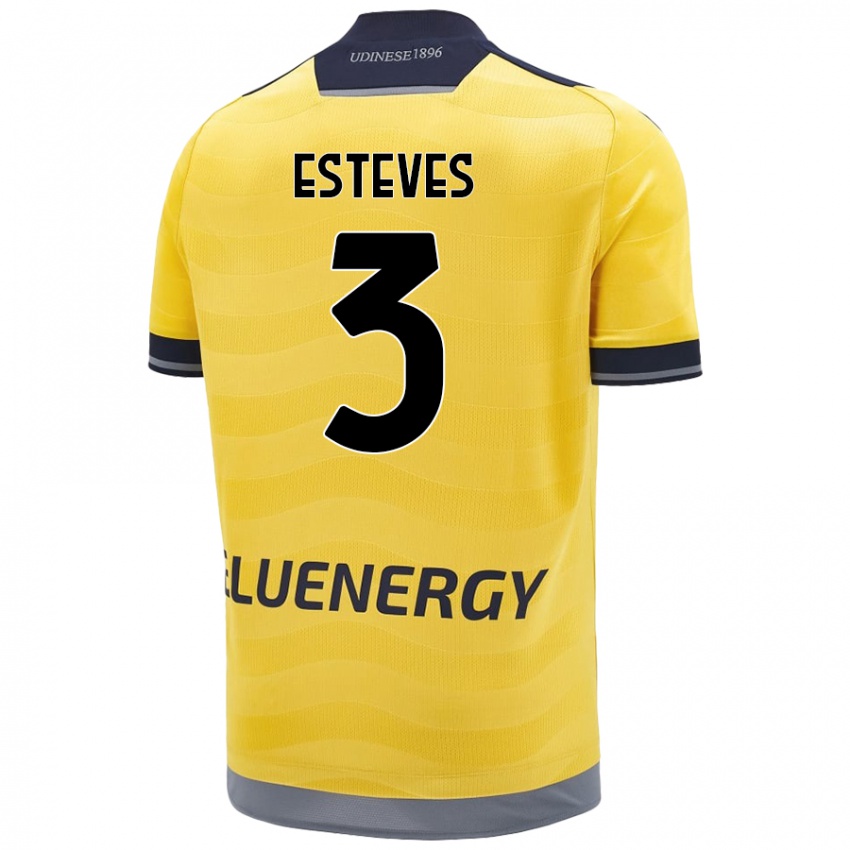 Kinder Gonçalo Esteves #3 Golden Auswärtstrikot Trikot 2024/25 T-Shirt