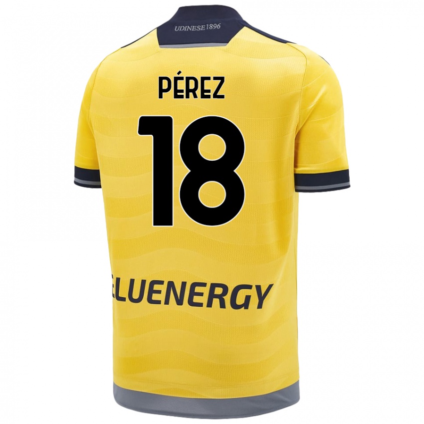 Kinder Nehuén Pérez #18 Golden Auswärtstrikot Trikot 2024/25 T-Shirt