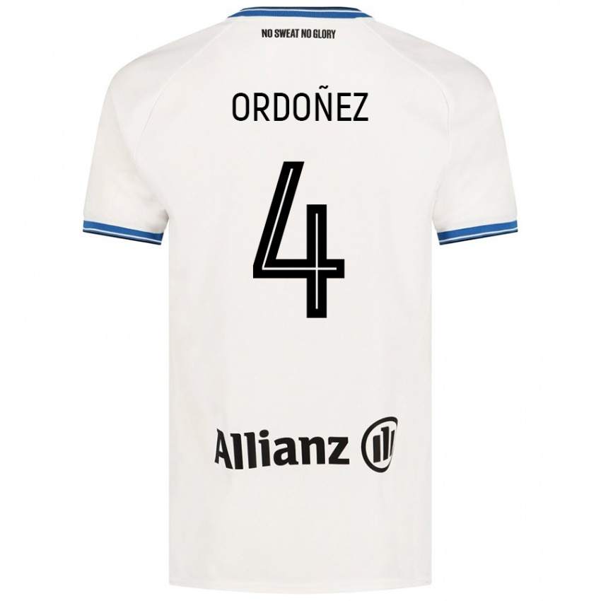 Kinder Joel Ordóñez #4 Weiß Auswärtstrikot Trikot 2024/25 T-Shirt