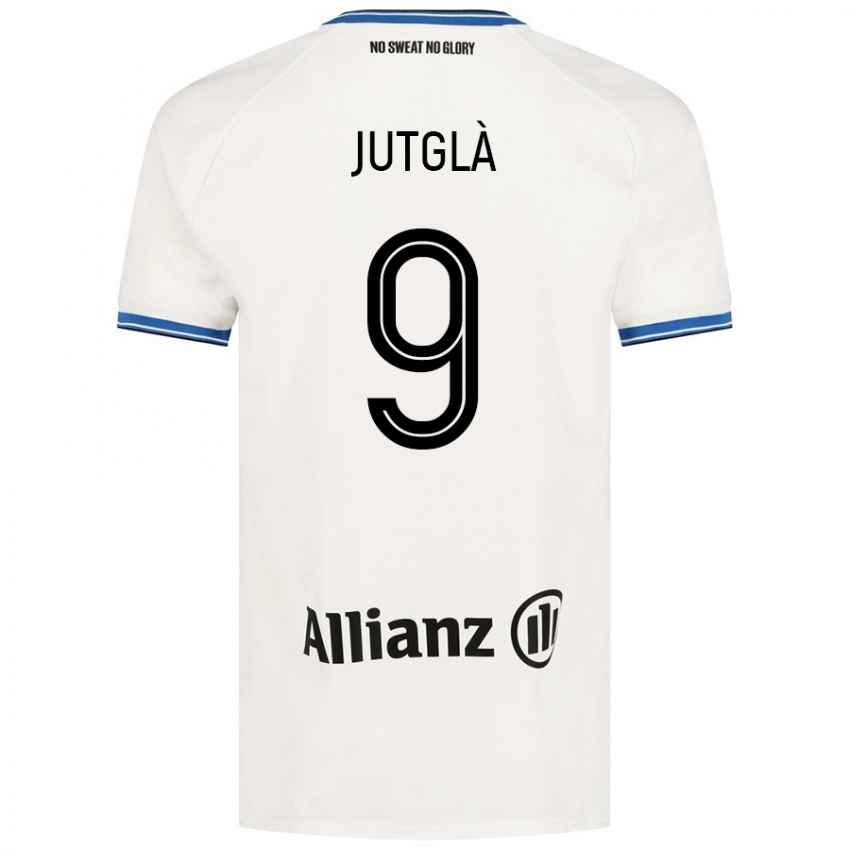 Kinder Ferran Jutglà #9 Weiß Auswärtstrikot Trikot 2024/25 T-Shirt