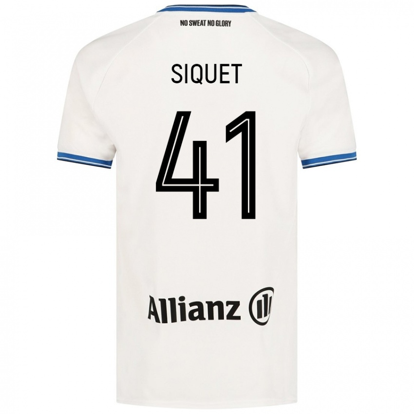 Kinder Hugo Siquet #41 Weiß Auswärtstrikot Trikot 2024/25 T-Shirt