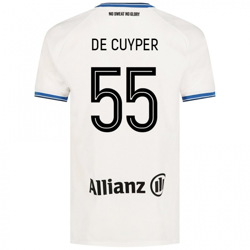 Kinder Maxim De Cuyper #55 Weiß Auswärtstrikot Trikot 2024/25 T-Shirt