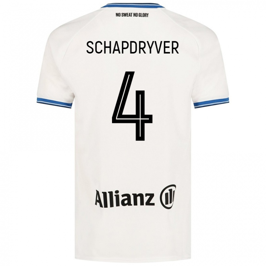 Kinder Emely Schapdryver #4 Weiß Auswärtstrikot Trikot 2024/25 T-Shirt