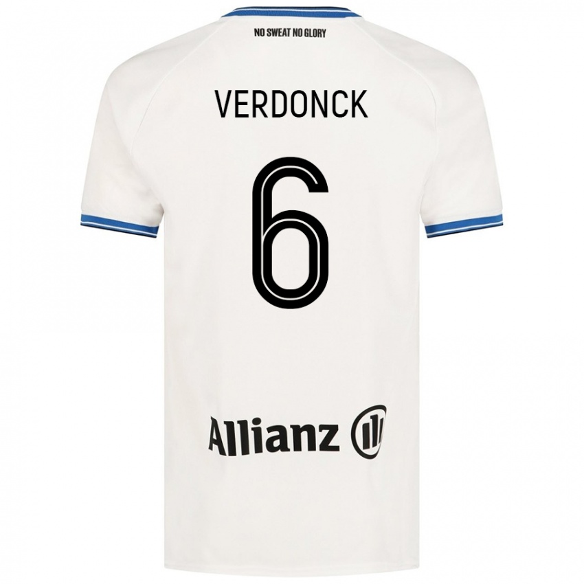 Kinder Saar Verdonck #6 Weiß Auswärtstrikot Trikot 2024/25 T-Shirt