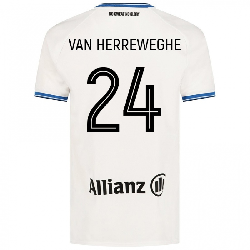 Kinder Febe Van Herreweghe #24 Weiß Auswärtstrikot Trikot 2024/25 T-Shirt