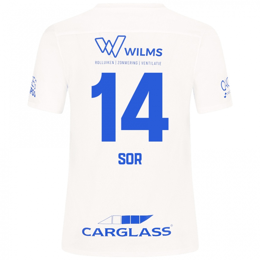 Kinder Yira Sor #14 Weiß Auswärtstrikot Trikot 2024/25 T-Shirt