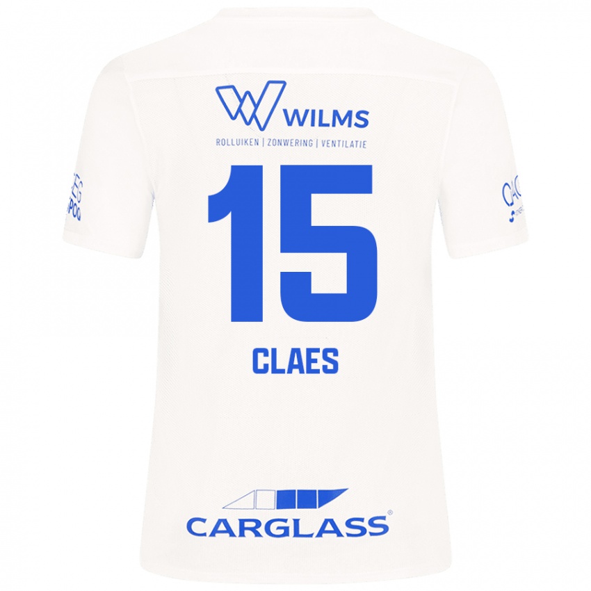 Kinder Thomas Claes #15 Weiß Auswärtstrikot Trikot 2024/25 T-Shirt