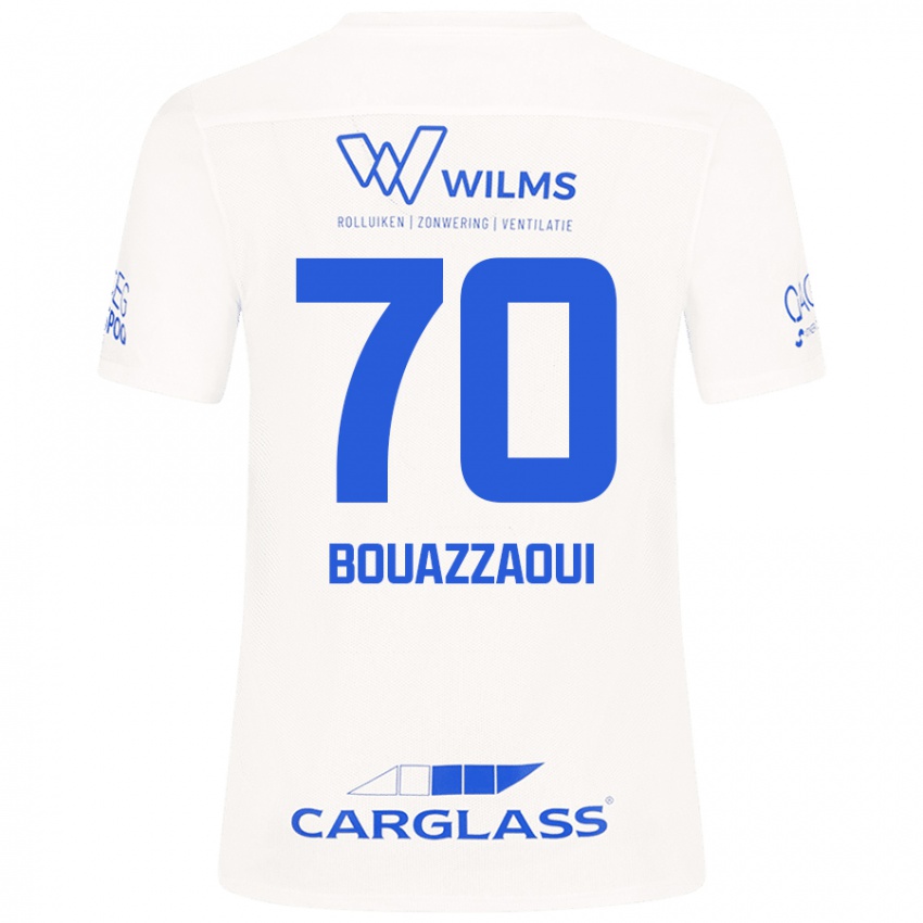 Kinder Ilyas Bouazzaoui #70 Weiß Auswärtstrikot Trikot 2024/25 T-Shirt