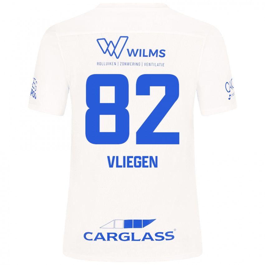 Kinder Olivier Vliegen #82 Weiß Auswärtstrikot Trikot 2024/25 T-Shirt