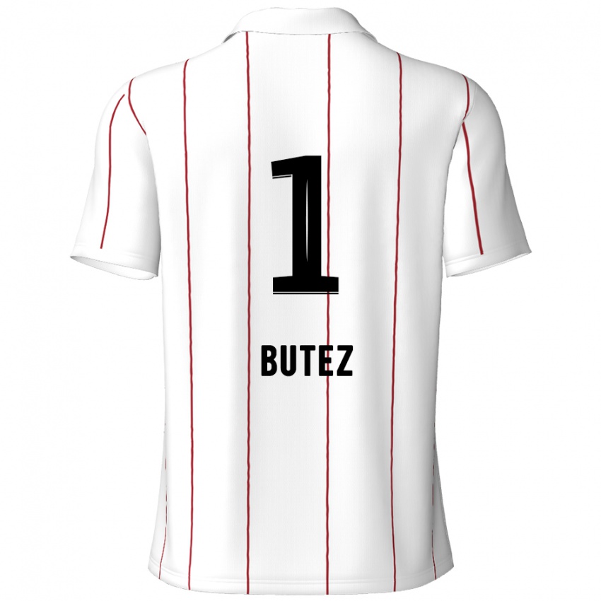 Kinder Jean Butez #1 Weiß Schwarz Auswärtstrikot Trikot 2024/25 T-Shirt