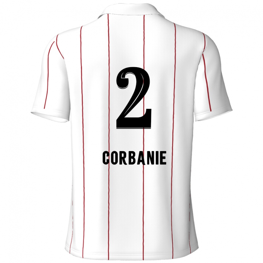 Kinder Kobe Corbanie #2 Weiß Schwarz Auswärtstrikot Trikot 2024/25 T-Shirt