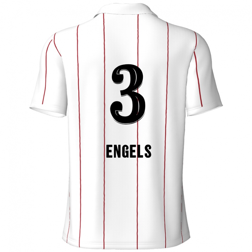 Kinder Björn Engels #3 Weiß Schwarz Auswärtstrikot Trikot 2024/25 T-Shirt