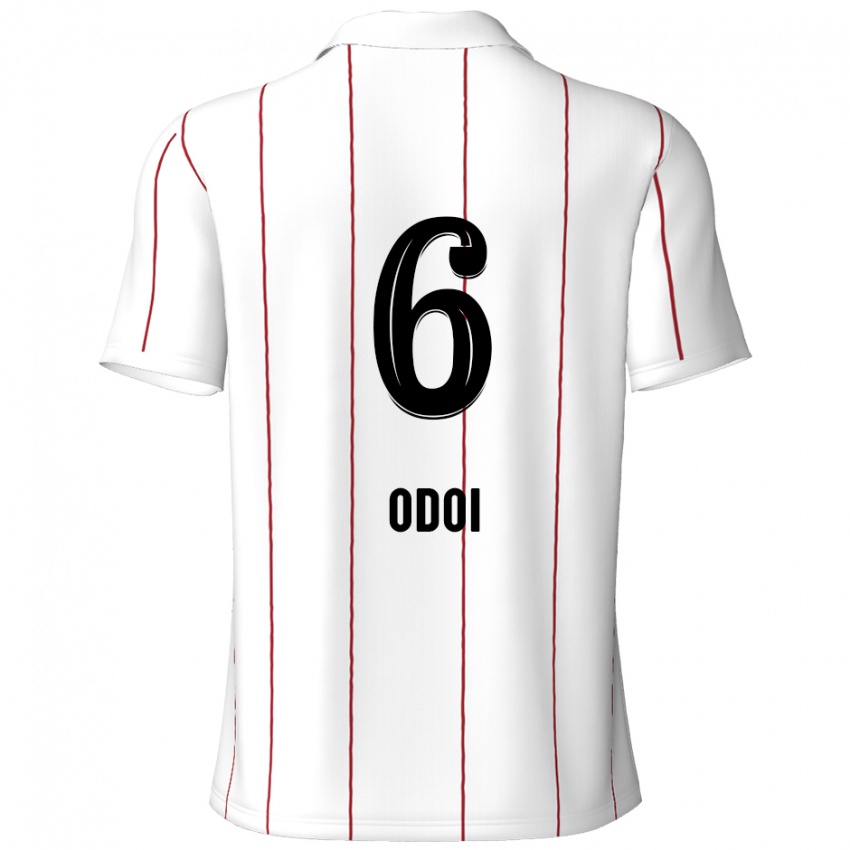 Kinder Denis Odoi #6 Weiß Schwarz Auswärtstrikot Trikot 2024/25 T-Shirt