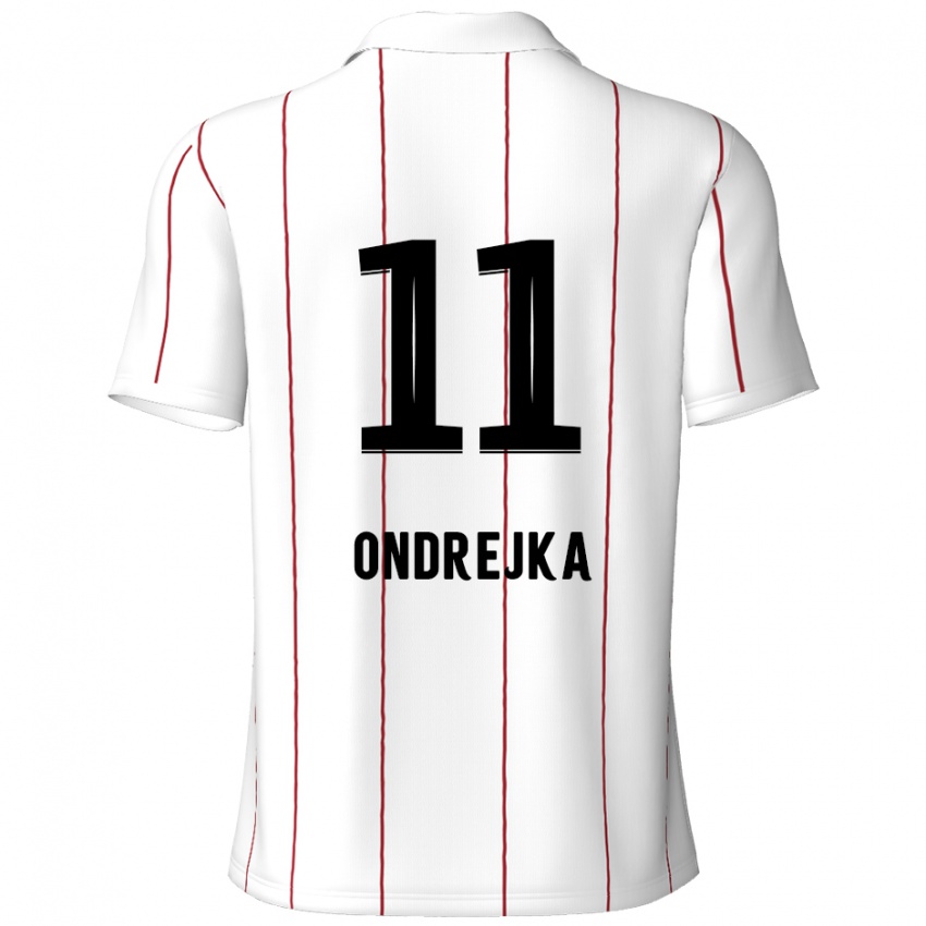 Kinder Jacob Ondrejka #11 Weiß Schwarz Auswärtstrikot Trikot 2024/25 T-Shirt