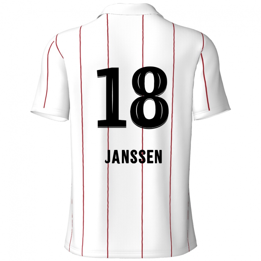 Kinder Vincent Janssen #18 Weiß Schwarz Auswärtstrikot Trikot 2024/25 T-Shirt