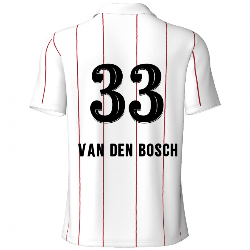 Kinder Zeno Van Den Bosch #33 Weiß Schwarz Auswärtstrikot Trikot 2024/25 T-Shirt