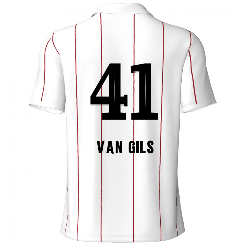 Kinder Mathis Van Gils #41 Weiß Schwarz Auswärtstrikot Trikot 2024/25 T-Shirt