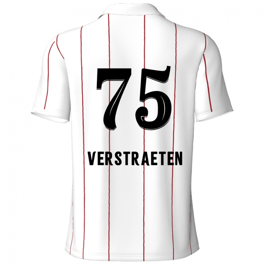 Kinder Andreas Verstraeten #75 Weiß Schwarz Auswärtstrikot Trikot 2024/25 T-Shirt