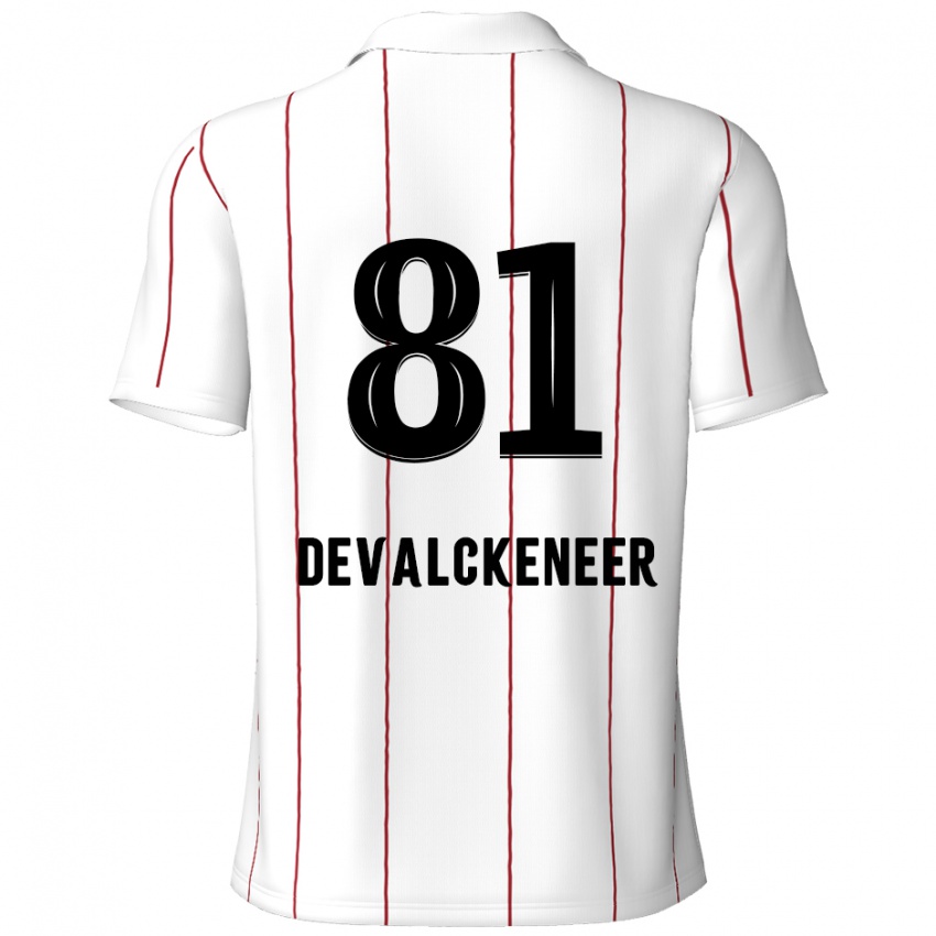 Kinder Niels Devalckeneer #81 Weiß Schwarz Auswärtstrikot Trikot 2024/25 T-Shirt