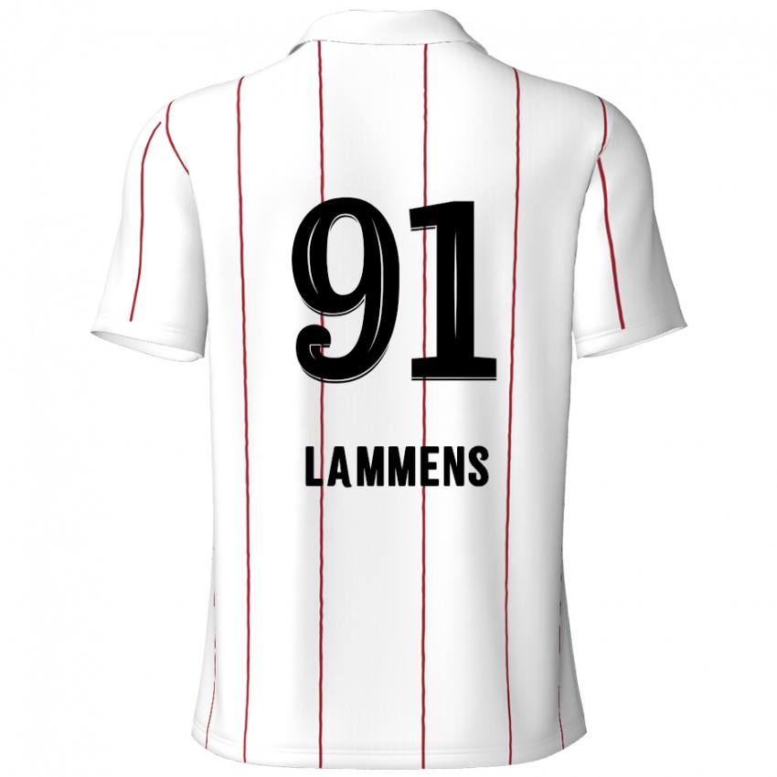 Kinder Senne Lammens #91 Weiß Schwarz Auswärtstrikot Trikot 2024/25 T-Shirt