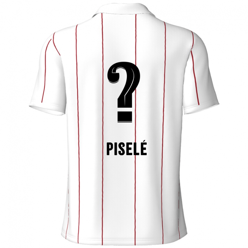 Kinder Lowie Piselé #0 Weiß Schwarz Auswärtstrikot Trikot 2024/25 T-Shirt