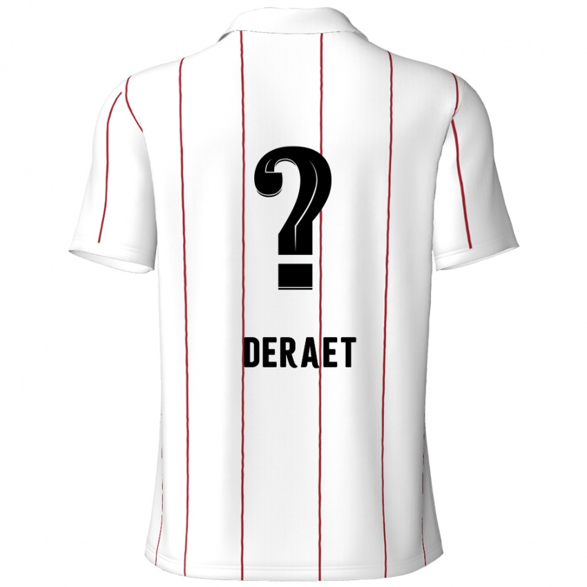 Kinder Xavi Deraet #0 Weiß Schwarz Auswärtstrikot Trikot 2024/25 T-Shirt