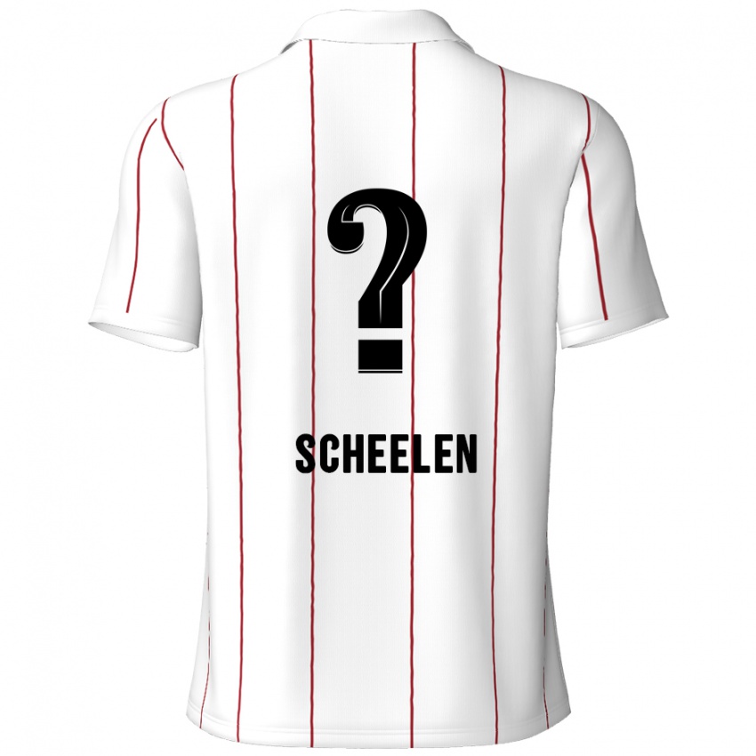 Kinder Thijme Scheelen #0 Weiß Schwarz Auswärtstrikot Trikot 2024/25 T-Shirt