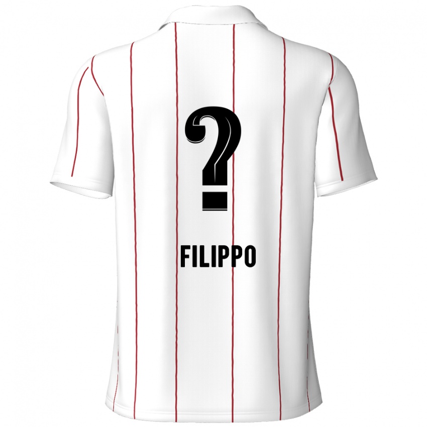 Kinder Niels Filippo #0 Weiß Schwarz Auswärtstrikot Trikot 2024/25 T-Shirt