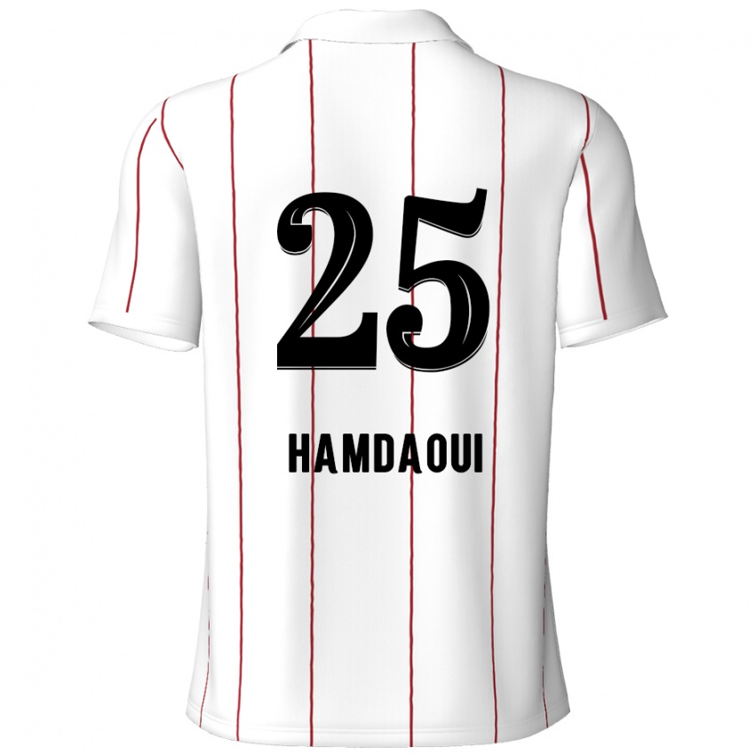 Kinder Youssef Hamdaoui #25 Weiß Schwarz Auswärtstrikot Trikot 2024/25 T-Shirt