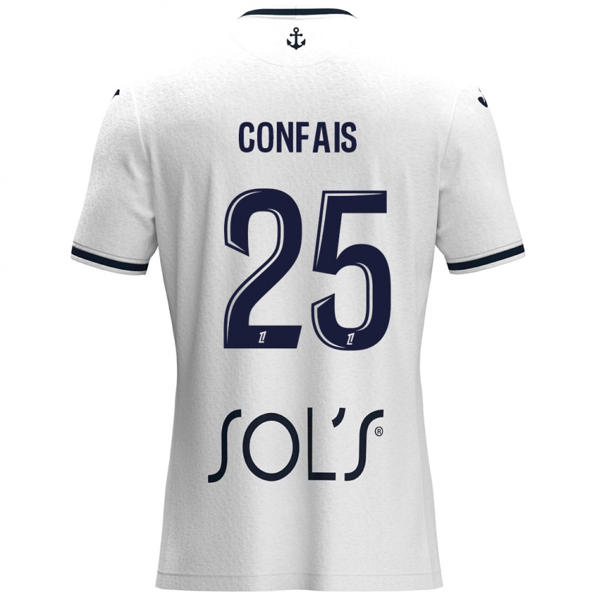 Kinder Aloïs Confais #25 Weiß Dunkelblau Auswärtstrikot Trikot 2024/25 T-Shirt