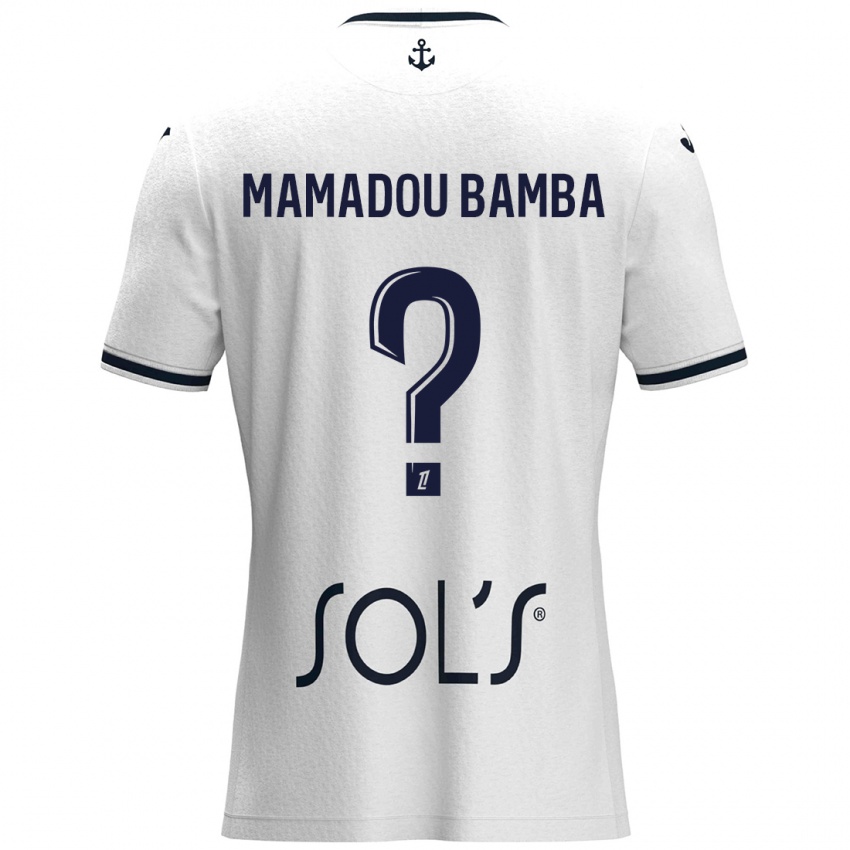 Kinder Ben Mamadou Bamba #0 Weiß Dunkelblau Auswärtstrikot Trikot 2024/25 T-Shirt